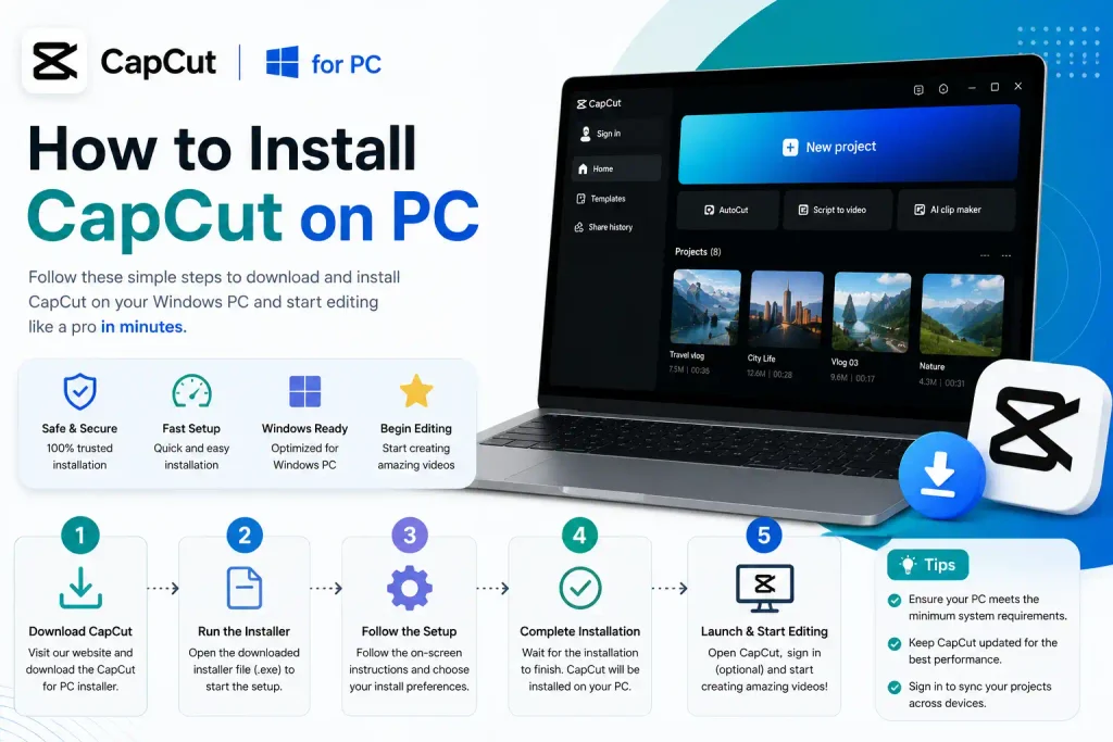 capcut install on pc